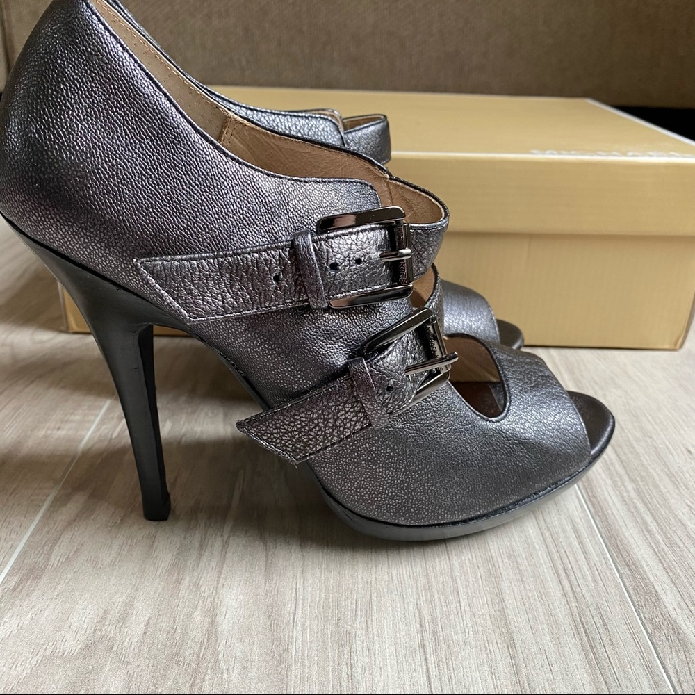 Michael Kors Webster Open Toe Metallic Heels